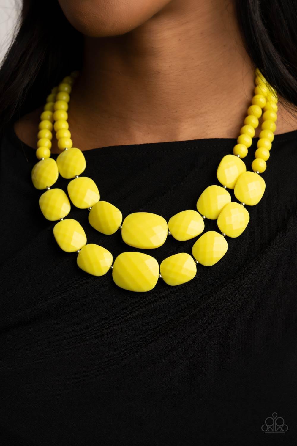 Paparazzi Accessories - Resort Ready - Yellow Necklace - Bling by JessieK