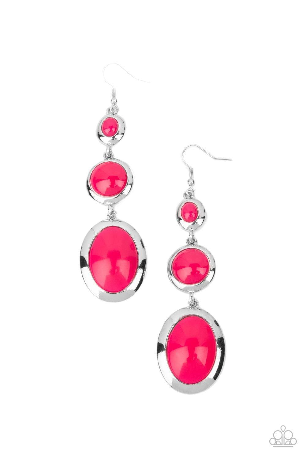 Paparazzi Accessories - Retro Reality - Pink Earrings - Bling by JessieK