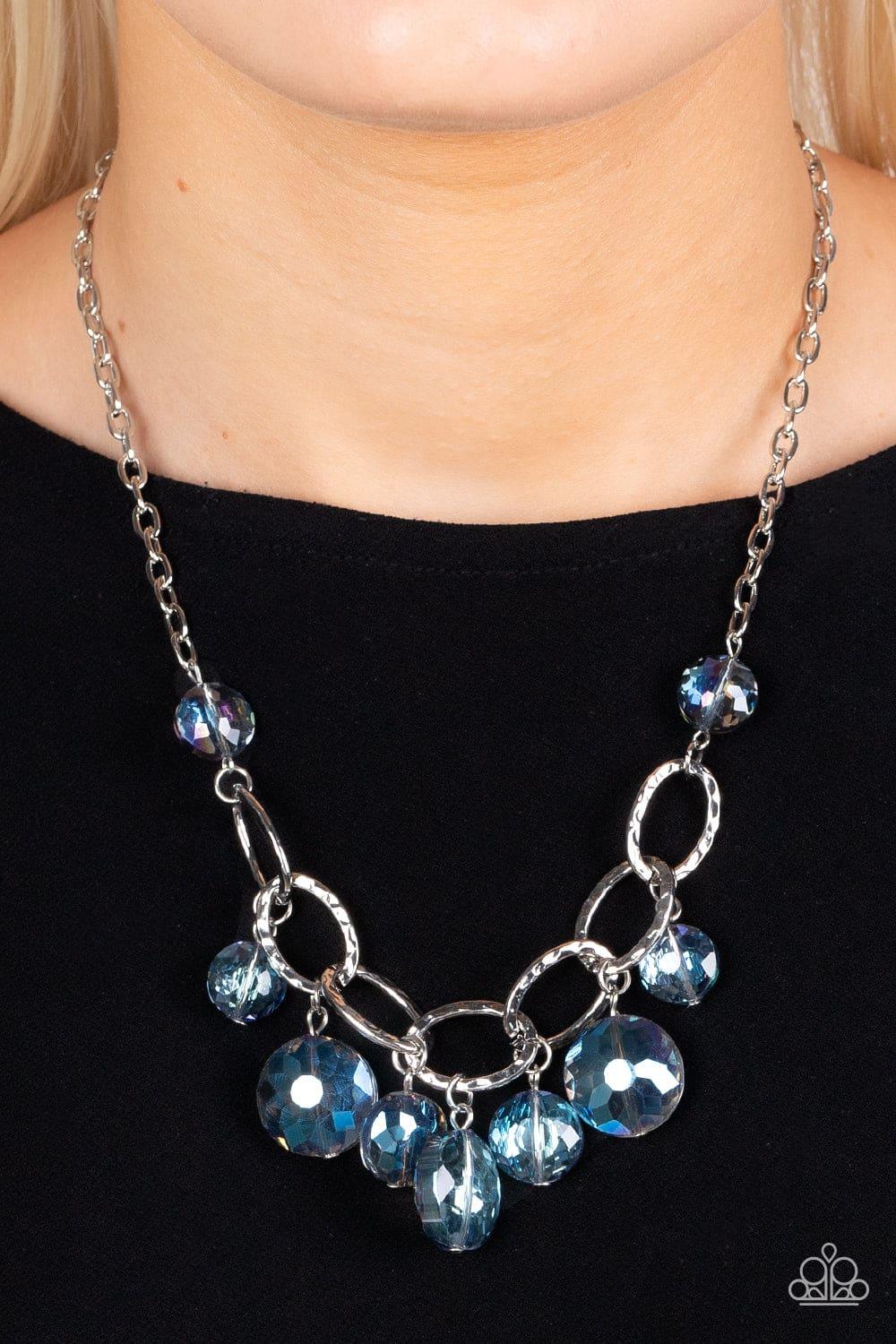 Paparazzi Accessories - Rhinestone River - Blue Necklace - Bling by JessieK