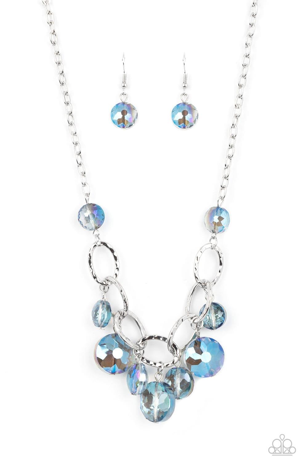 Paparazzi Accessories - Rhinestone River - Blue Necklace - Bling by JessieK