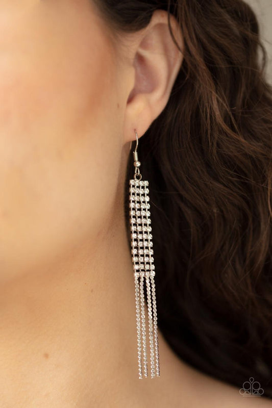Paparazzi Accessories - Rhinestone Romance - White Earrings - Bling by JessieK