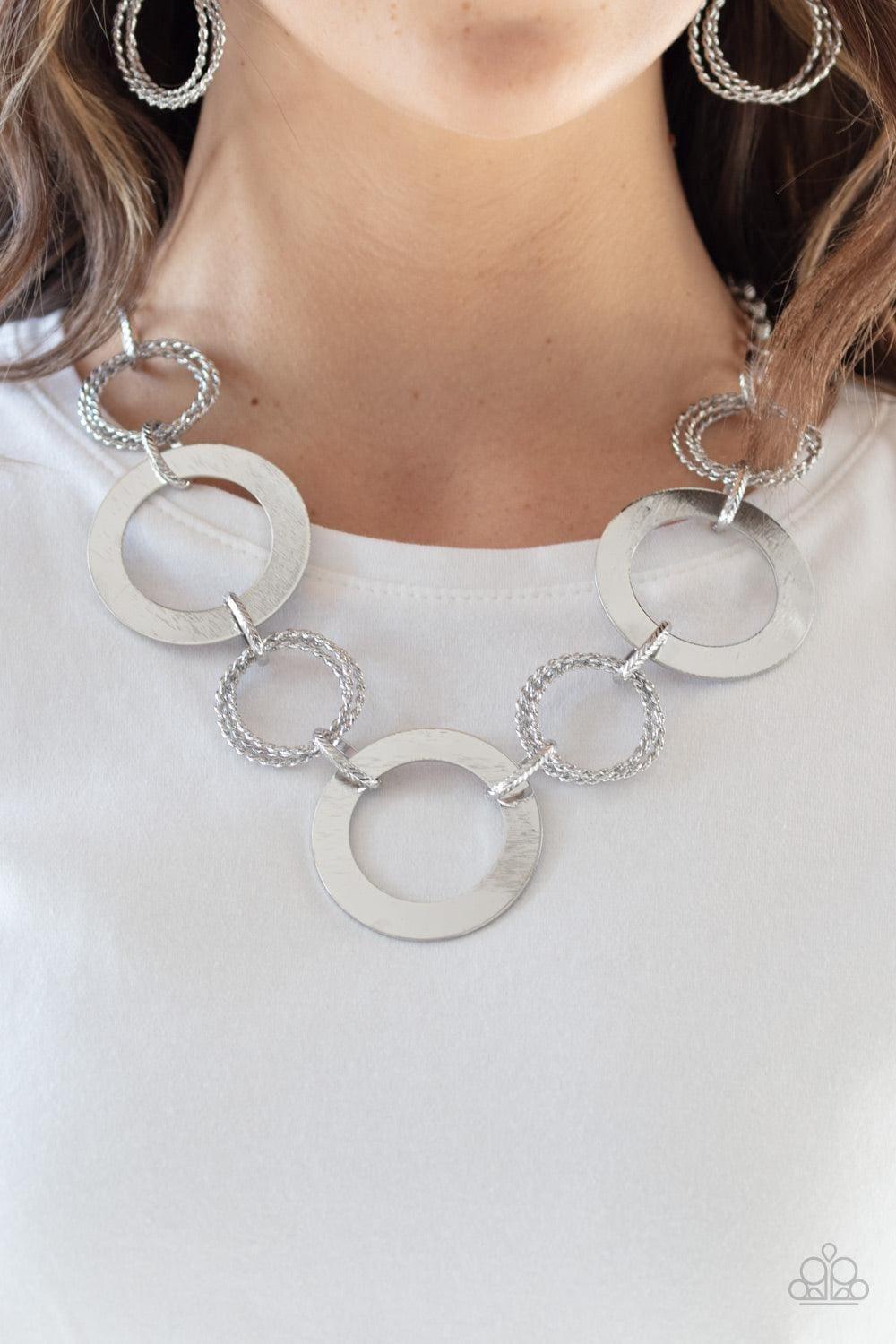 Paparazzi Accessories - Ringed In Radiance - Silver Necklace - Bling by JessieK
