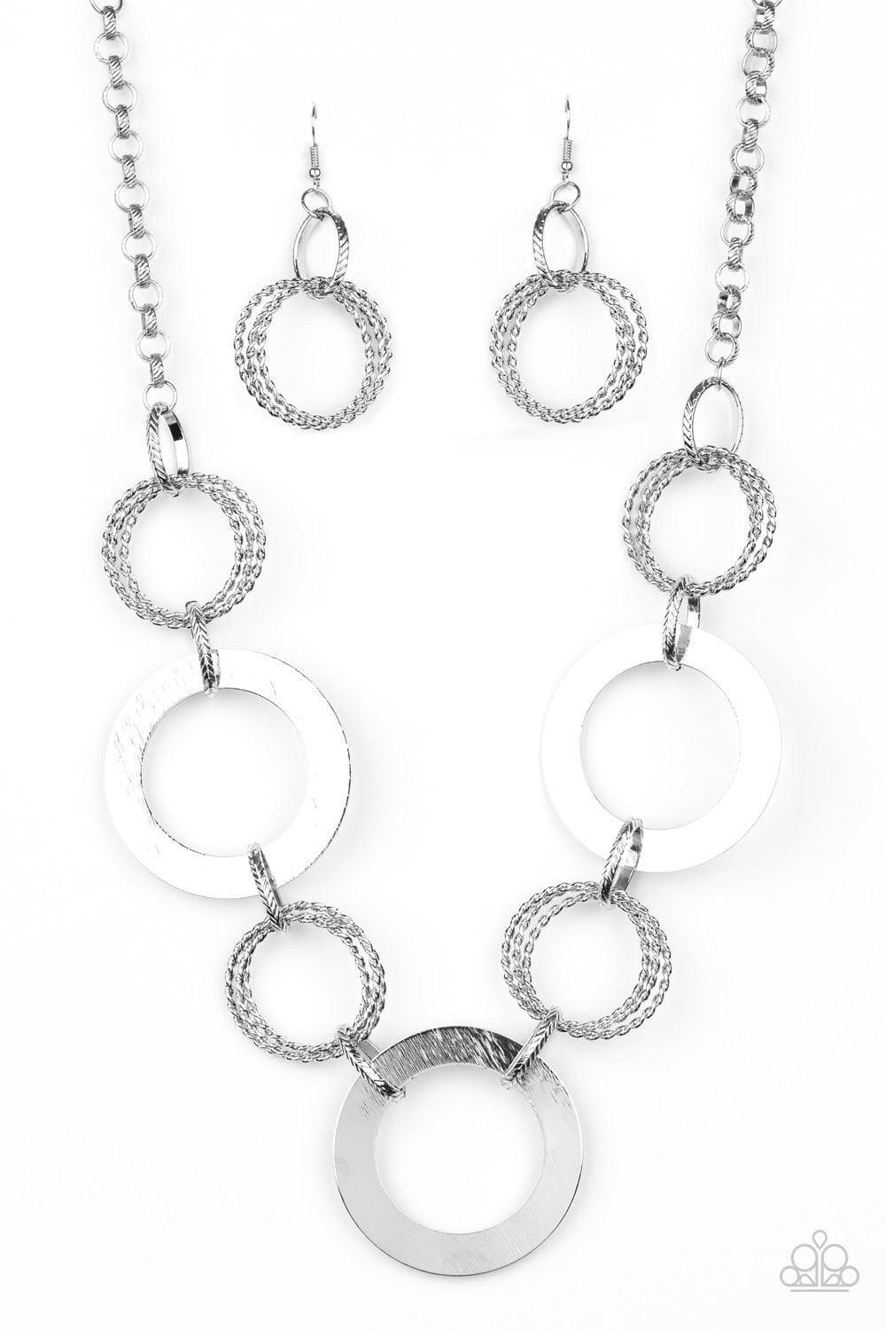 Paparazzi Accessories - Ringed In Radiance - Silver Necklace - Bling by JessieK