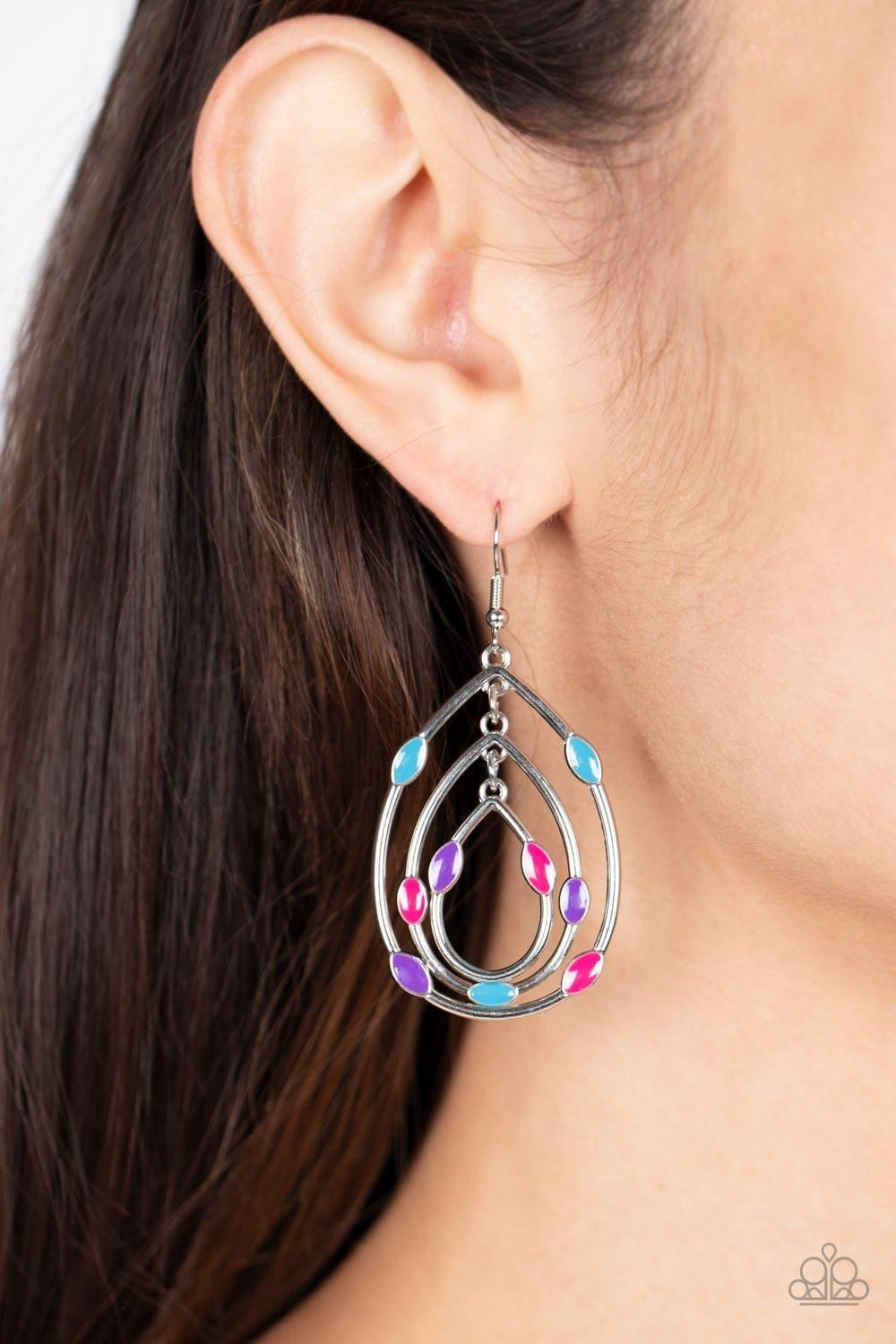 Paparazzi Accessories - Rippling Rapport - Multicolor Earrings - Bling by JessieK