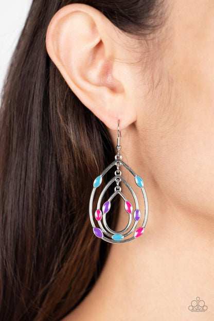Paparazzi Accessories - Rippling Rapport - Multicolor Earrings - Bling by JessieK
