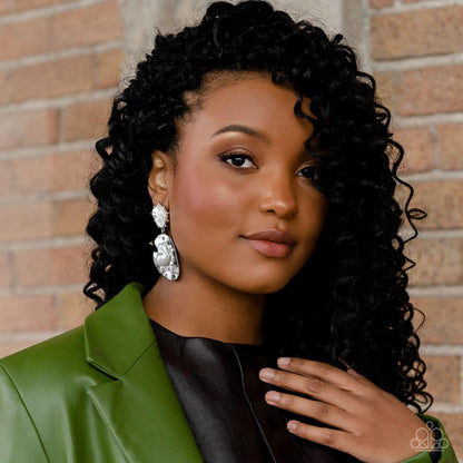 Paparazzi Accessories - Rippling Rhapsody - White Earrings - Bling by JessieK