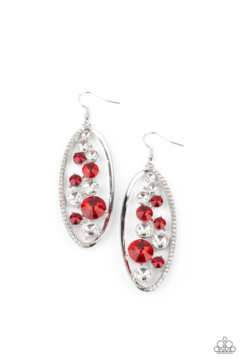 Paparazzi Accessories - Rock Candy Bubbly - Red Earrings - Bling by JessieK