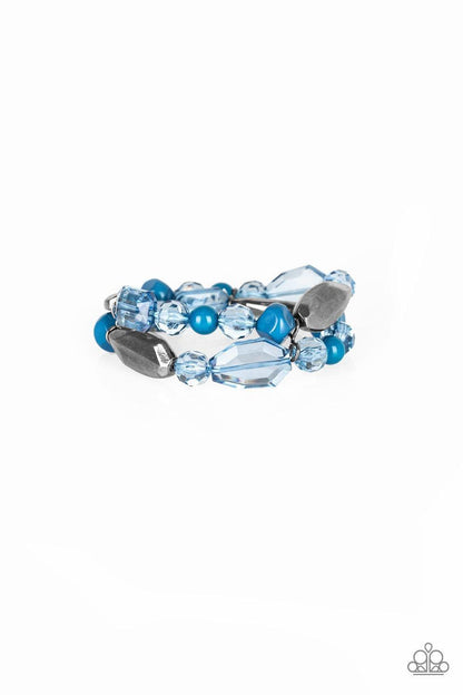 Paparazzi Accessories - Rockin Rock Candy - Blue Bracelet - Bling by JessieK
