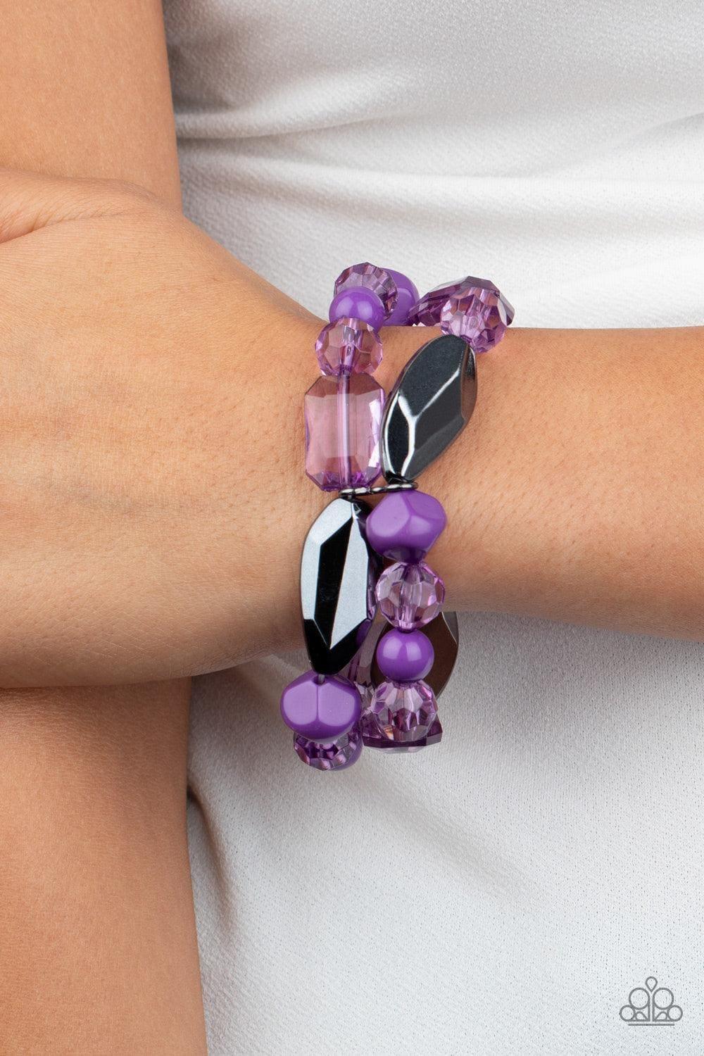 Paparazzi Accessories - Rockin Rock Candy - Purple Bracelet - Bling by JessieK
