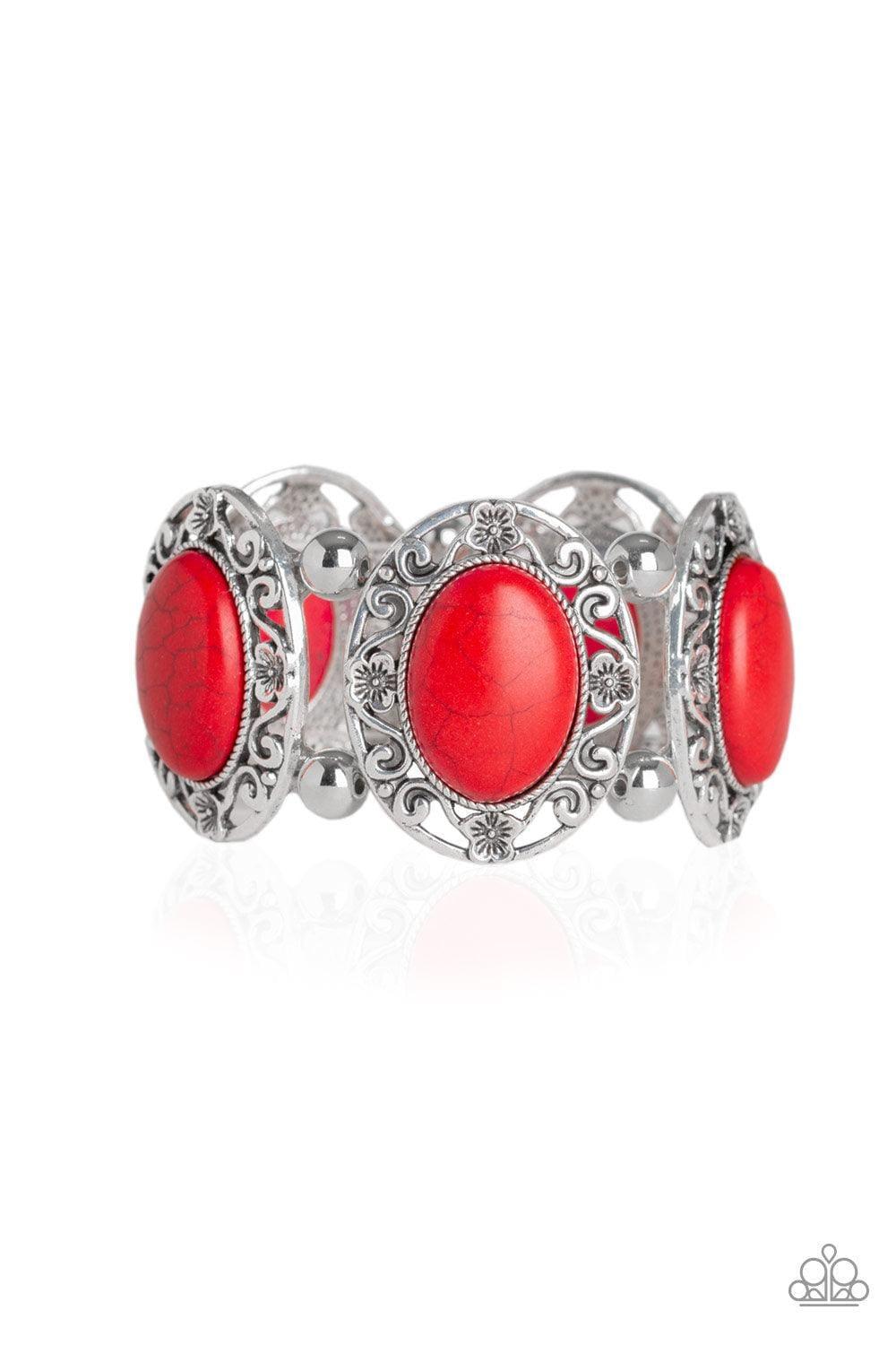 Paparazzi Accessories - Rodeo Rancho - Red Stretch Bracelet - Bling by JessieK