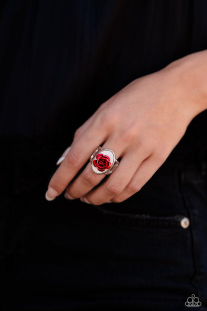 Paparazzi Accessories - ROSE to My Heart - Red Ring - Bling by JessieK