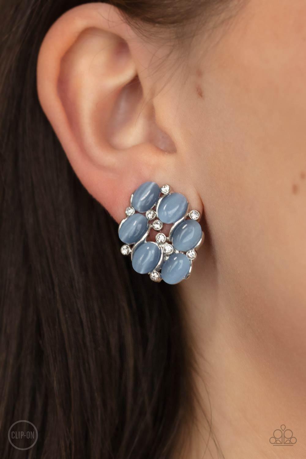 Paparazzi Accessories - Row, Row, Row Your Yacht - Blue Clip-on Earrings - Bling by JessieK