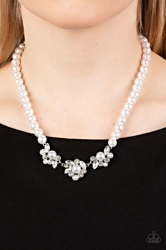Paparazzi Accessories - Royal Renditions - White Necklace - Bling by JessieK