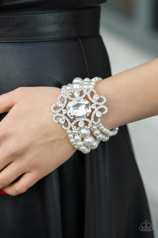 Paparazzi Accessories - Rule The Room - White Bracelet - Bling by JessieK