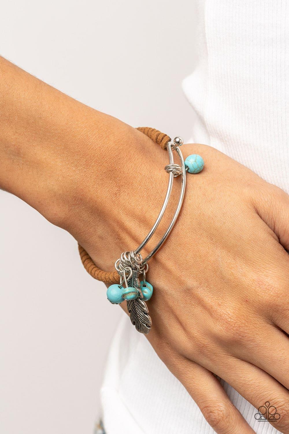 Paparazzi Accessories - Running A-fowl - Blue Turquoise Bracelet - Bling by JessieK
