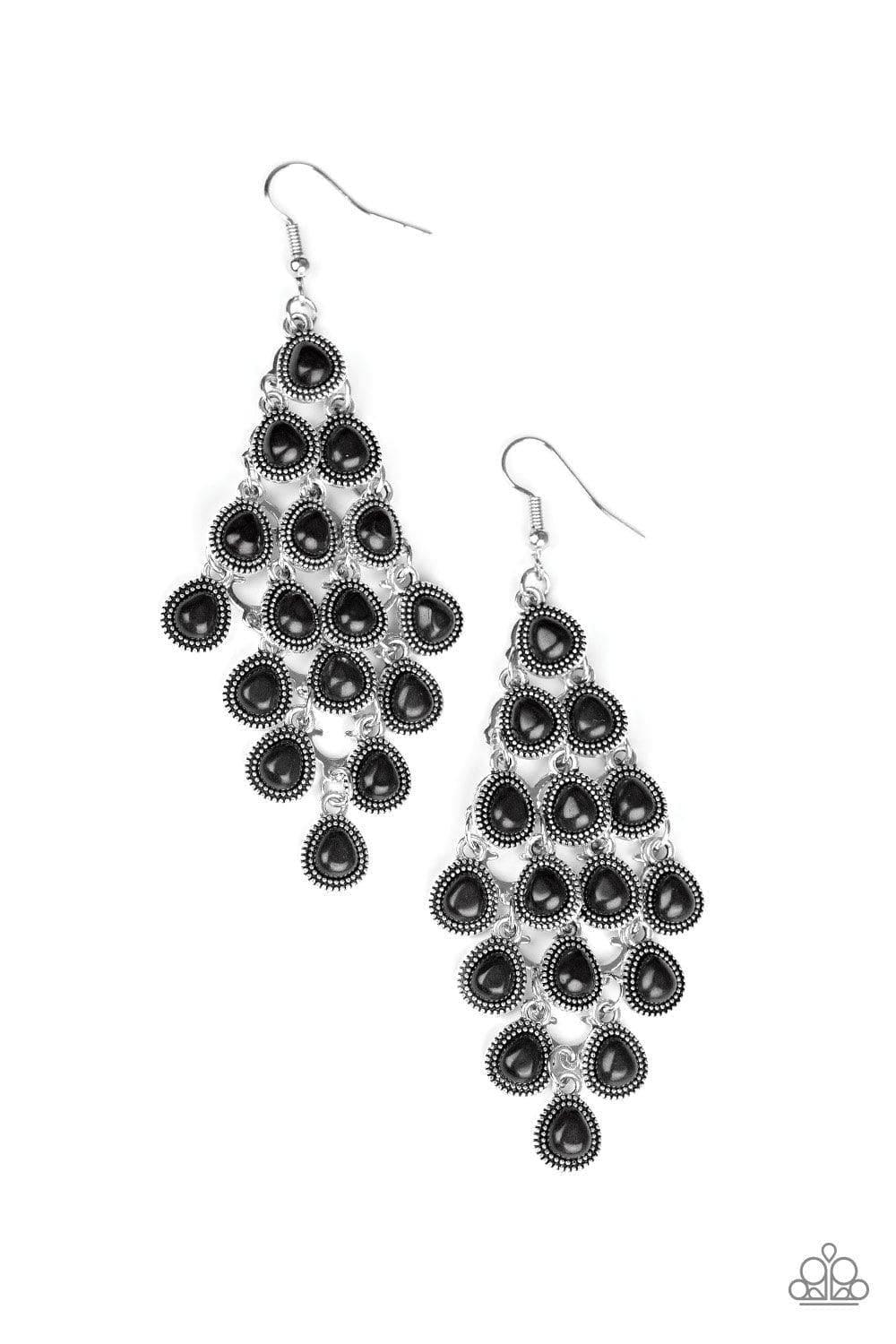 Paparazzi Accessories - Rural Rainstorms - Black Earrings - Bling by JessieK