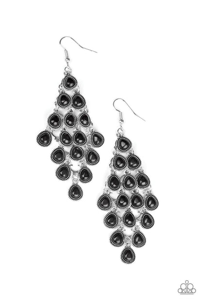 Paparazzi Accessories - Rural Rainstorms - Black Earrings - Bling by JessieK