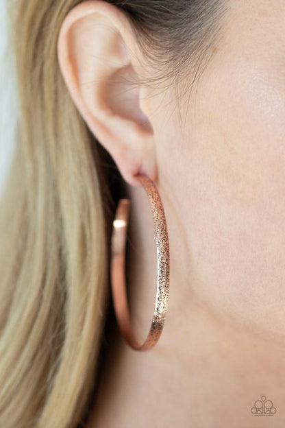 Paparazzi Accessories - Rustic Radius - Copper Hoop Earrings - Bling by JessieK