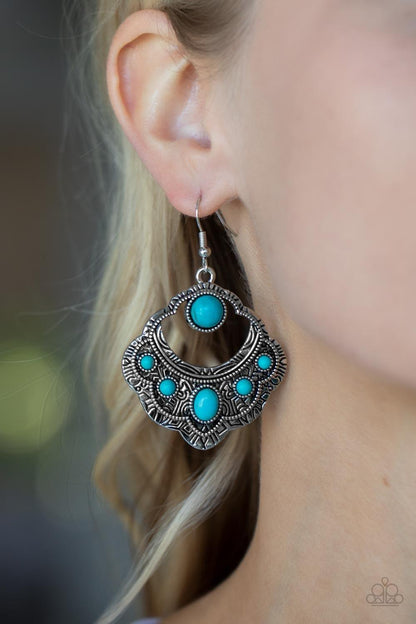 Paparazzi Accessories - Saguaro Sunset - Blue - Turquoise Earrings - Bling by JessieK