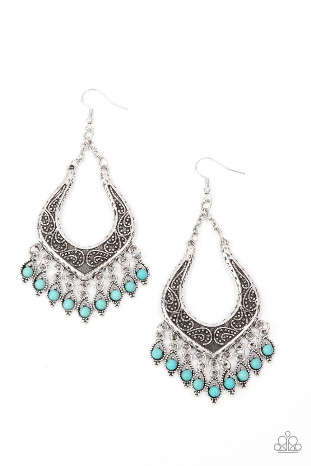 Paparazzi Accessories - Sahara Fiesta - Blue Turquoise Earrings - Bling by JessieK