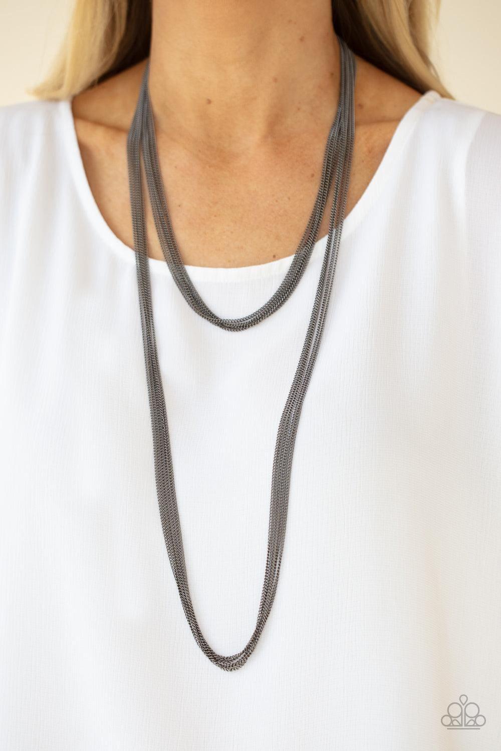 Paparazzi Accessories - Save Your Tiers - Black Necklace - Bling by JessieK