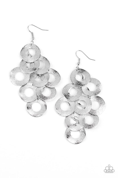 Paparazzi Accessories - Scattered Shimmer - Silver Earrings - Bling by JessieK