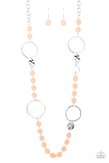 Paparazzi Accessories - Sea Glass Wanderer- Orange Necklace - Bling by JessieK