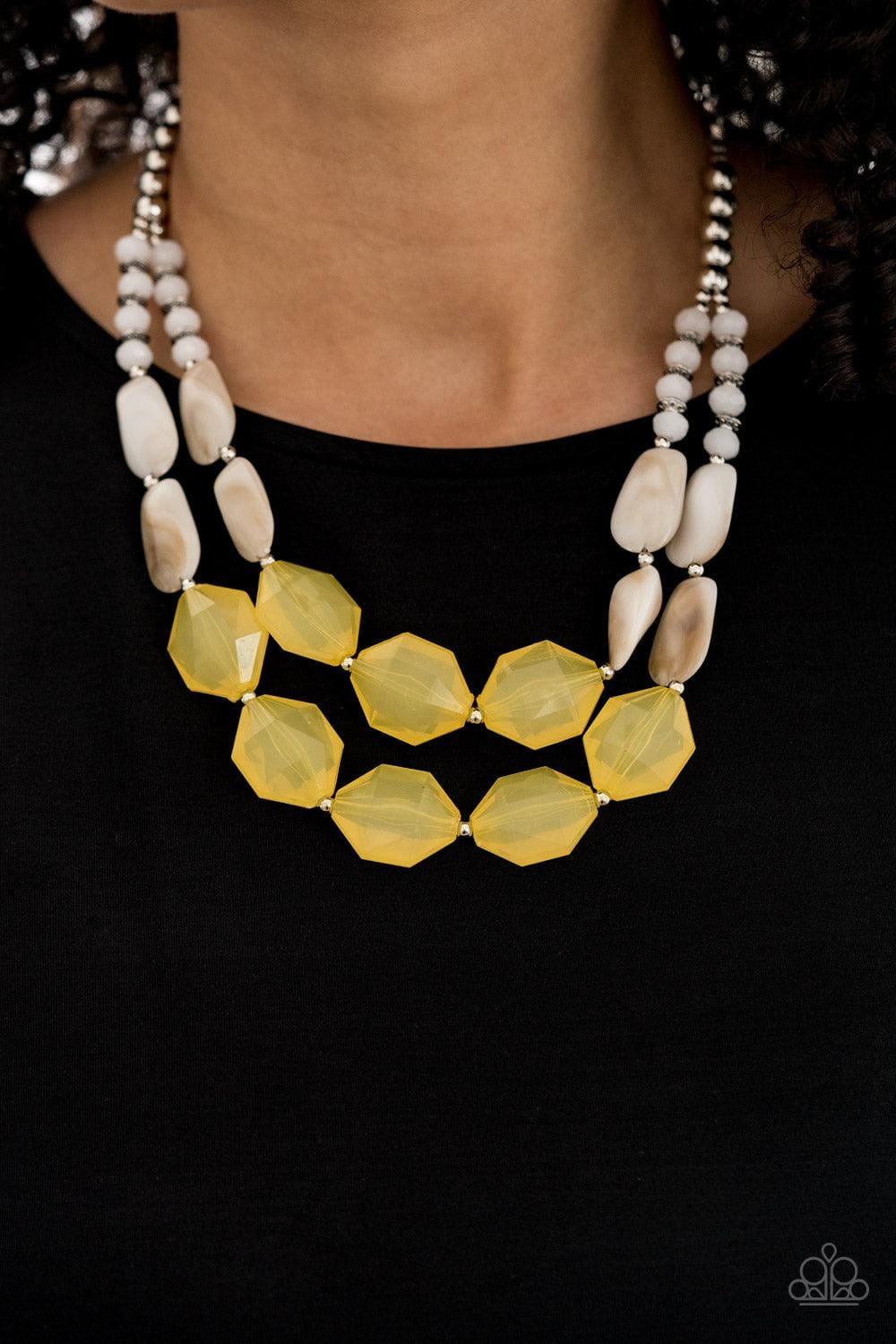 Paparazzi Accessories - Seacoast Sunset - Yellow Necklace - Bling by JessieK