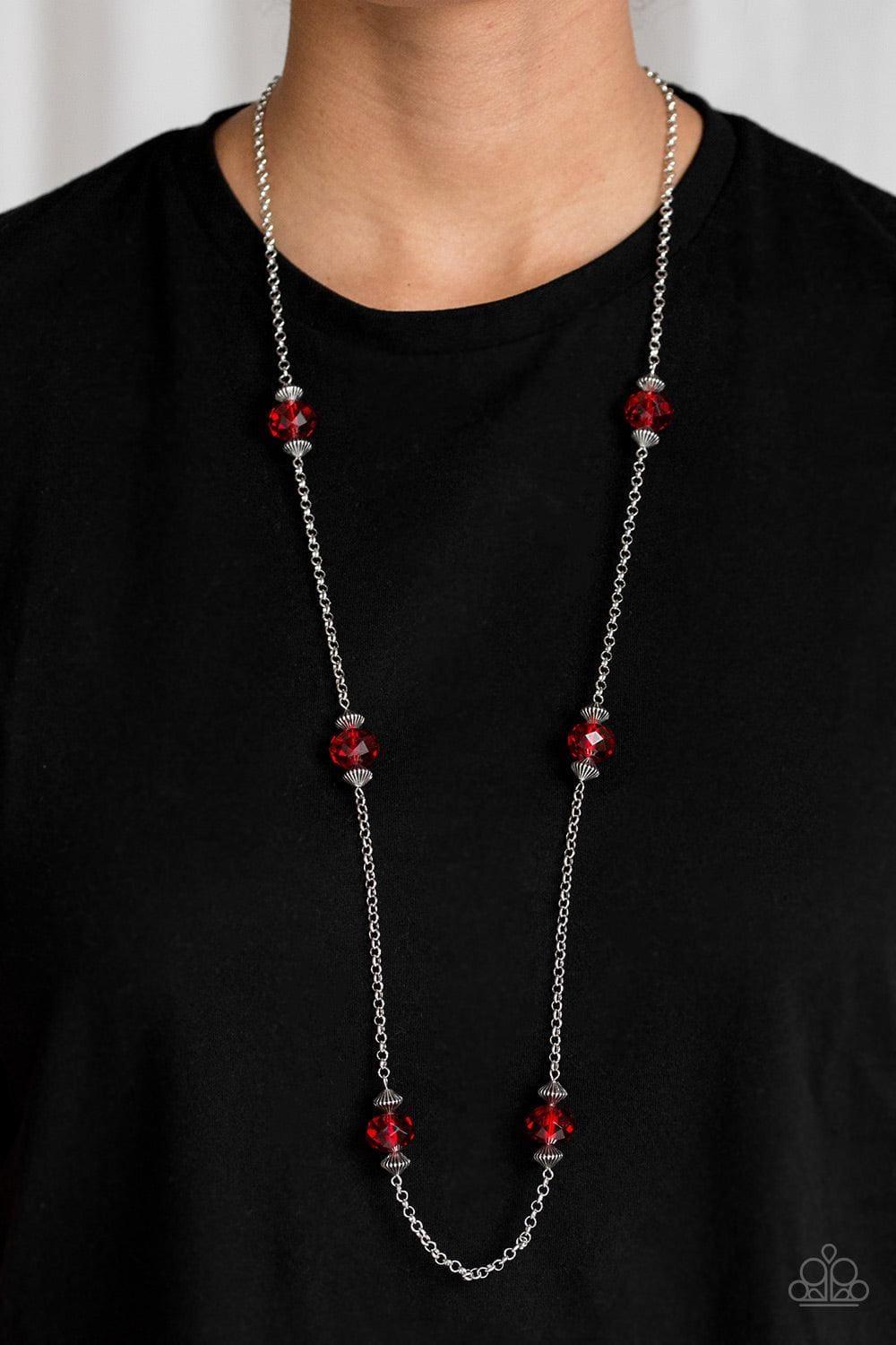 Paparazzi Accessories - Season Of Sparkle - Red Necklace - Bling by JessieK