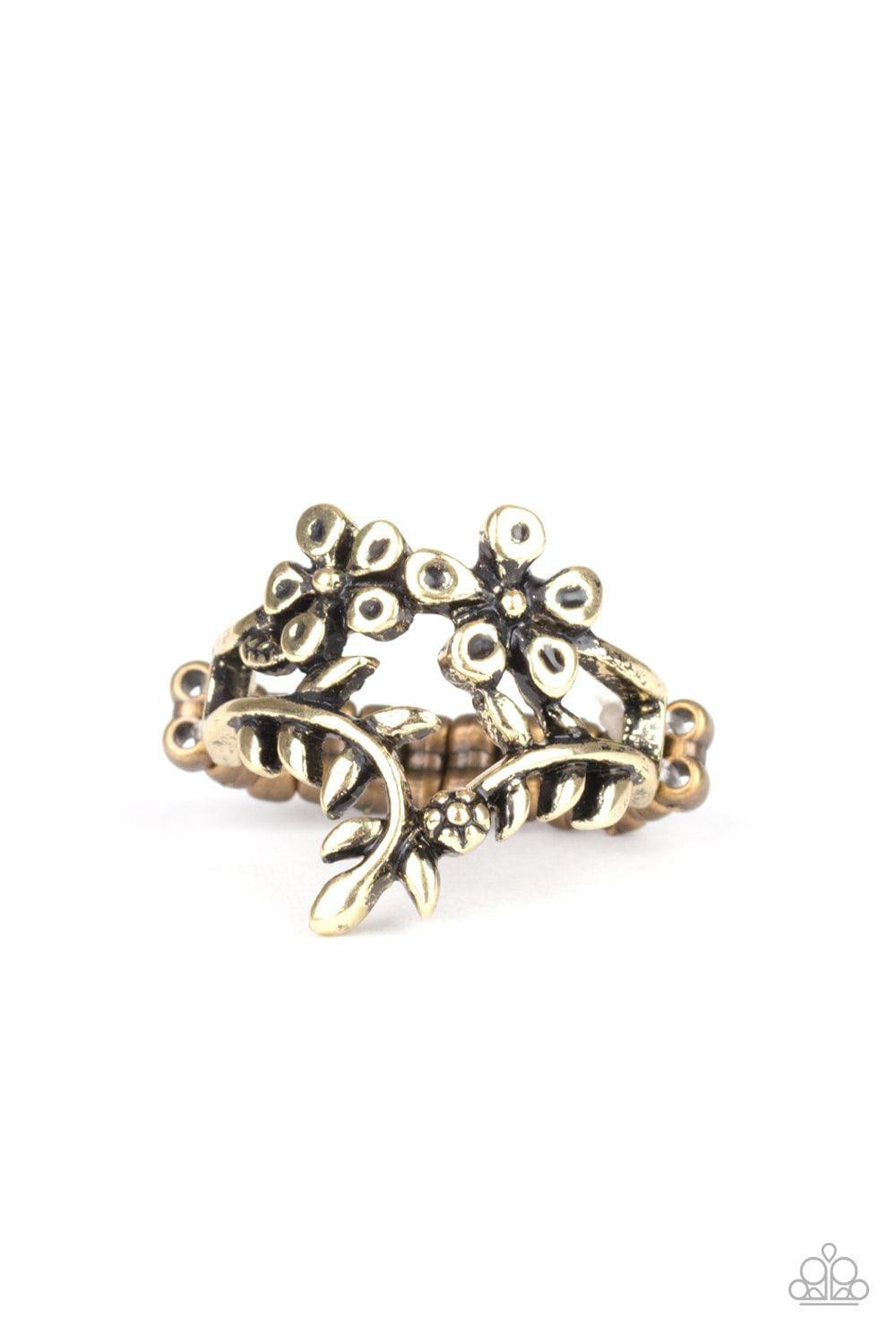 Paparazzi Accessories - Secret Eden - Brass Ring - Bling by JessieK