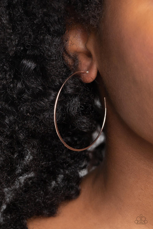 Paparazzi Accessories - Seize The Sheen - Rose Gold Hoop Earrings - Bling by JessieK