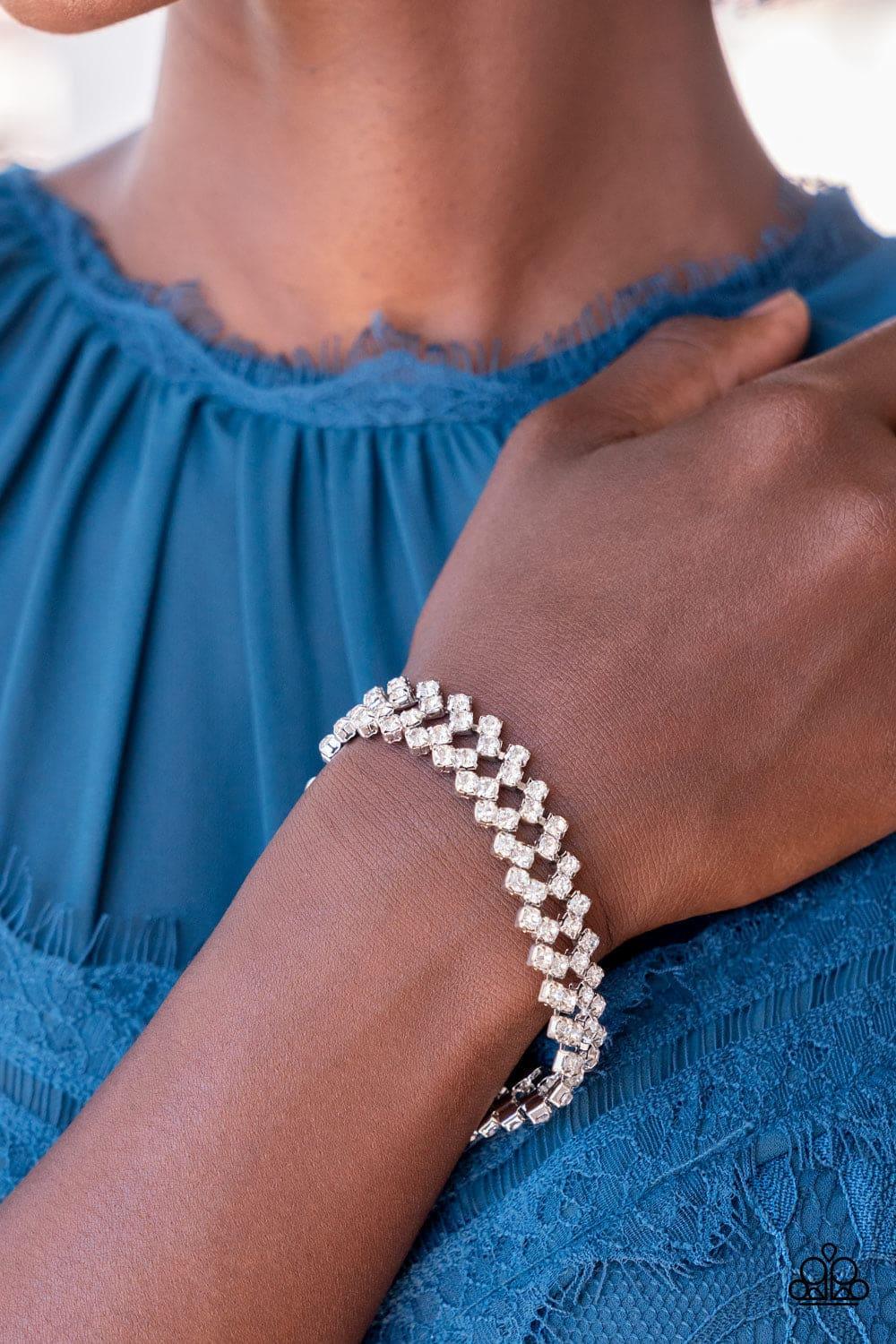 Paparazzi Accessories - Seize The Sizzle - White Bracelet - Bling by JessieK