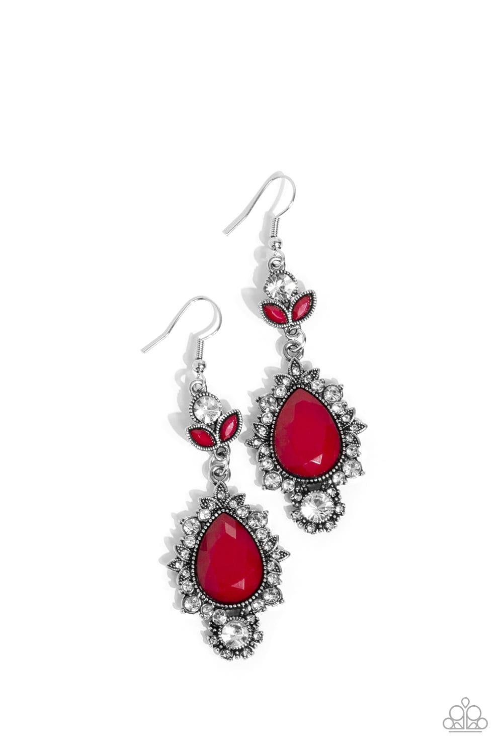 Paparazzi Accessories - Selfie-esteem - Red Earrings - Bling by JessieK