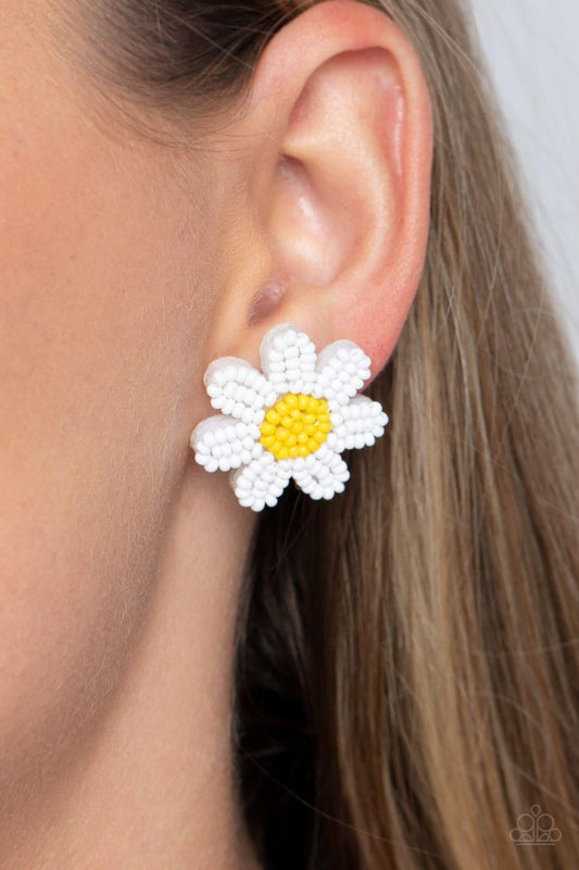 Paparazzi Accessories - Sensational Seeds - White Earrings - Bling by JessieK