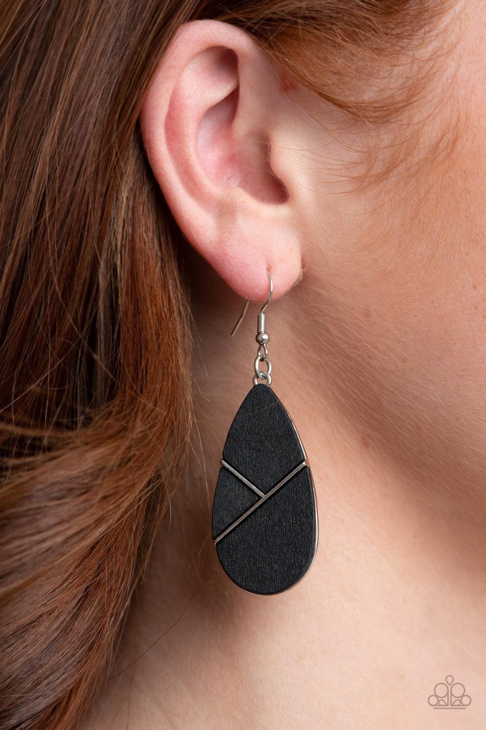 Paparazzi Accessories - Sequoia Forest - Black Earrings - Bling by JessieK