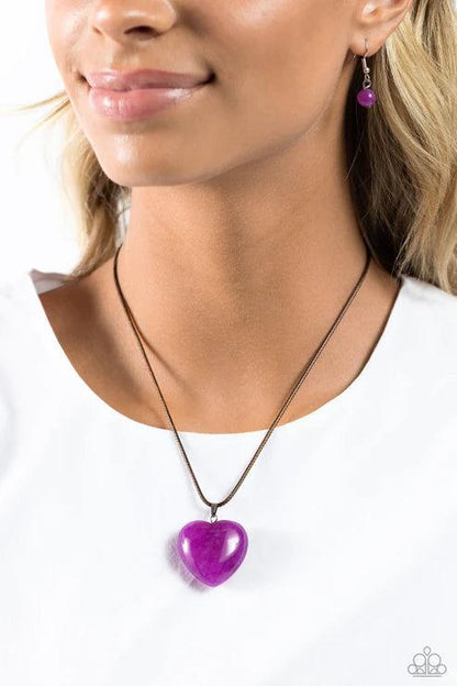 Paparazzi Accessories - Serene Sweetheart - Purple Necklace - Bling by JessieK