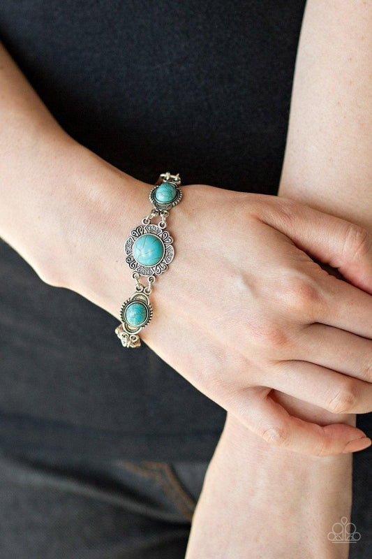 Paparazzi Accessories - Serenely Southern - Blue Turquoise Bracelet - Bling by JessieK