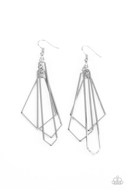 Paparazzi Accessories - Shape Shifting Shimmer - Silver Earrings - Bling by JessieK