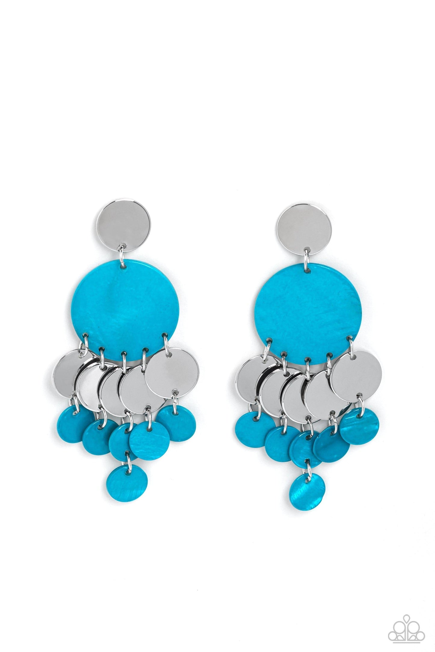 Paparazzi Accessories - Shell Of The Ball - Blue Earrings - Bling by JessieK