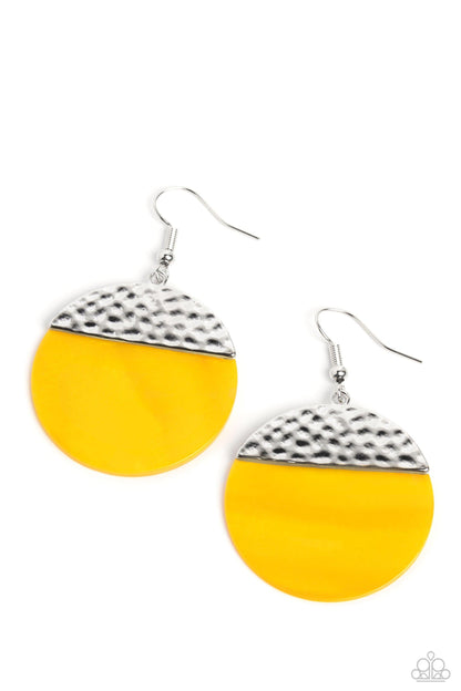 Paparazzi Accessories - Shell Out - Yellow Earrings - Bling by JessieK