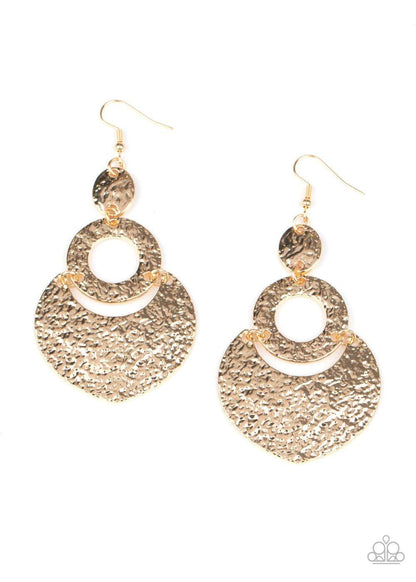 Paparazzi Accessories - Shimmer Suite - Gold Earrings - Bling by JessieK