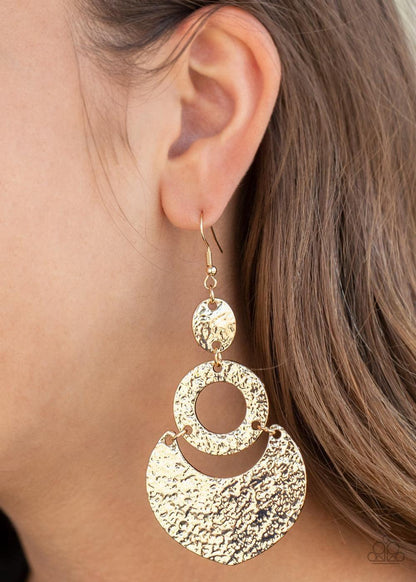 Paparazzi Accessories - Shimmer Suite - Gold Earrings - Bling by JessieK