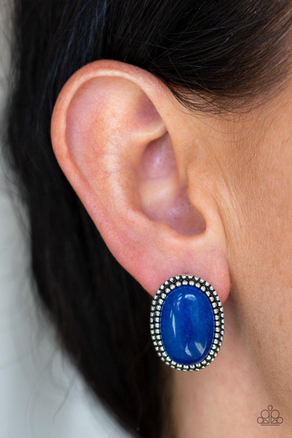 Paparazzi Accessories - Shiny Sediment - Blue Earrings - Bling by JessieK