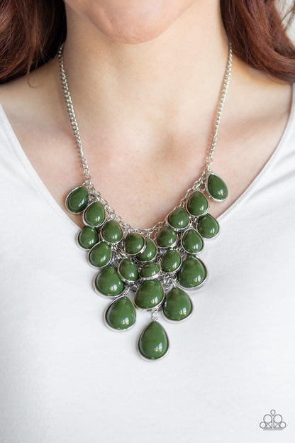 Paparazzi Accessories - Shop Til You Teardrop - Green Necklace - Bling by JessieK