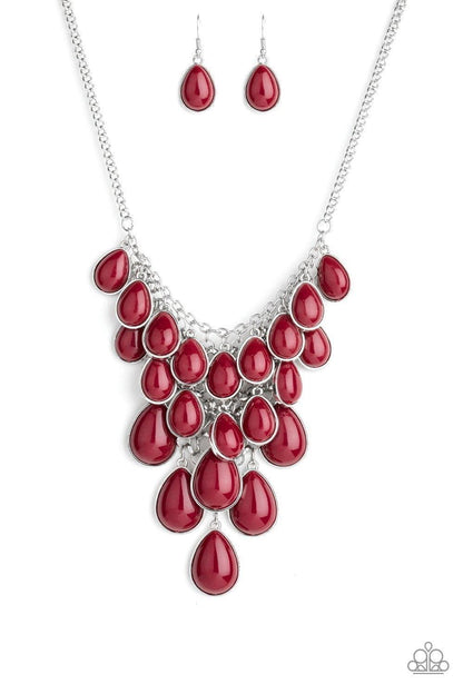 Paparazzi Accessories - Shop Til You Teardrop - Red Necklace - Bling by JessieK