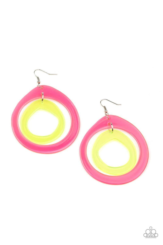 Paparazzi Accessories - Show Your True Neons - Multicolor Neon Earrings - Bling by JessieK