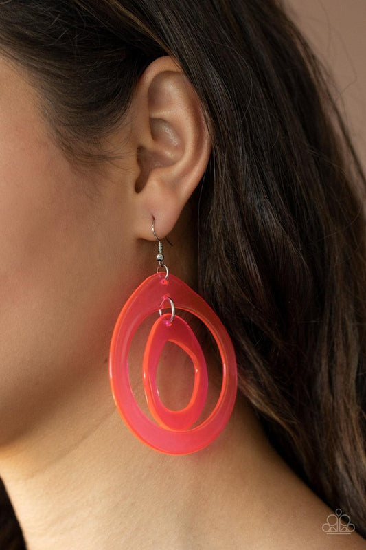 Paparazzi Accessories - Show Your True Neons - Pink Neon Earrings - Bling by JessieK