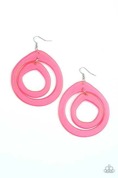 Paparazzi Accessories - Show Your True Neons - Pink Neon Earrings - Bling by JessieK