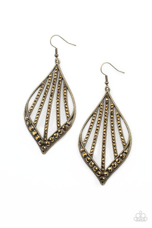 Paparazzi Accessories - Showcase Sparkle - Brass Earrings - Bling by JessieK