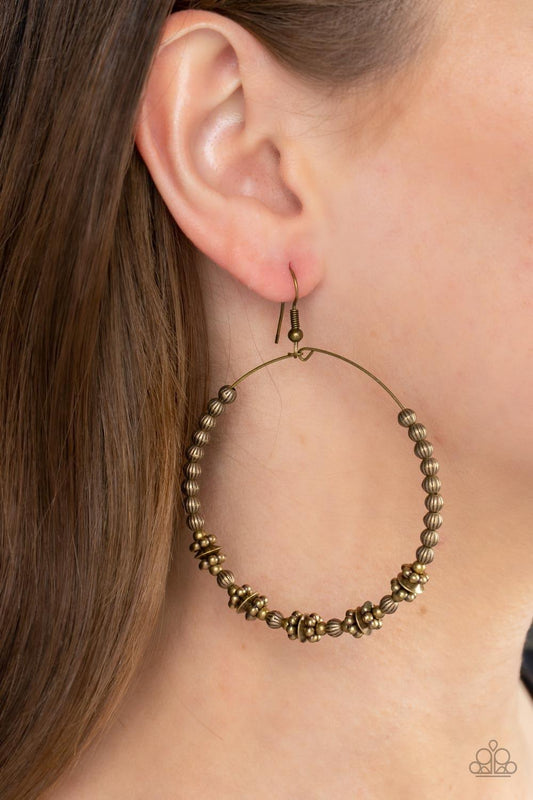 Paparazzi Accessories - Simple Synchrony - Brass Earrings - Bling by JessieK